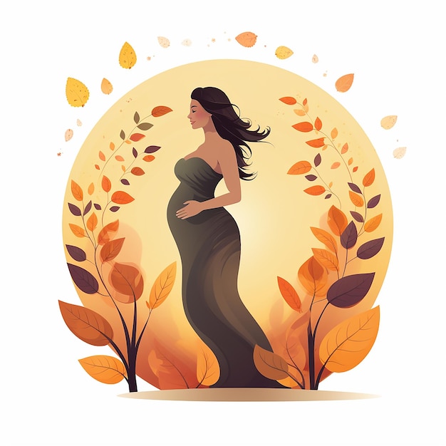 Illustrazione vettoriale a disegno piatto di una donna incinta