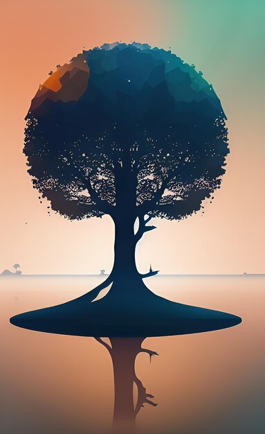 illustrazione vettoriale astratta dell'albero