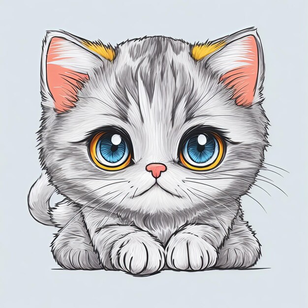 illustrazione vettoriale carino gatto