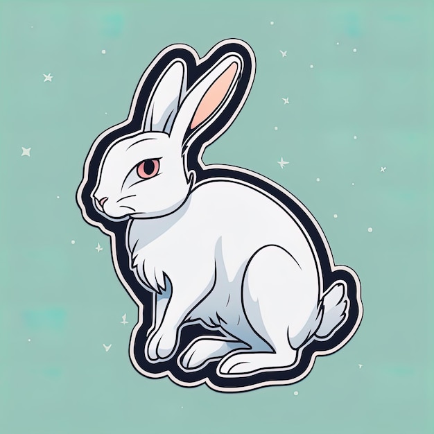 illustrazione vettoriale con coniglio carino con orecchie bianche