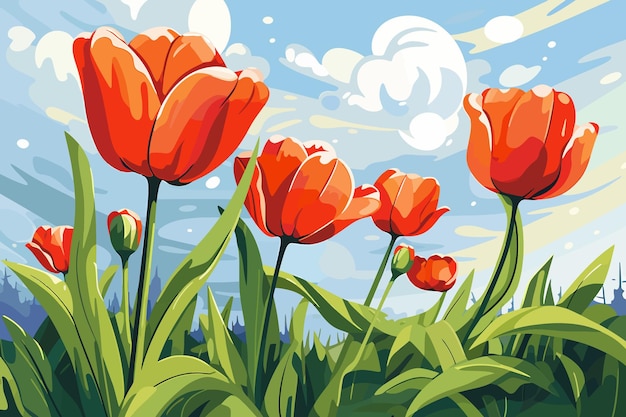 Illustrazione vettoriale dei tulipani