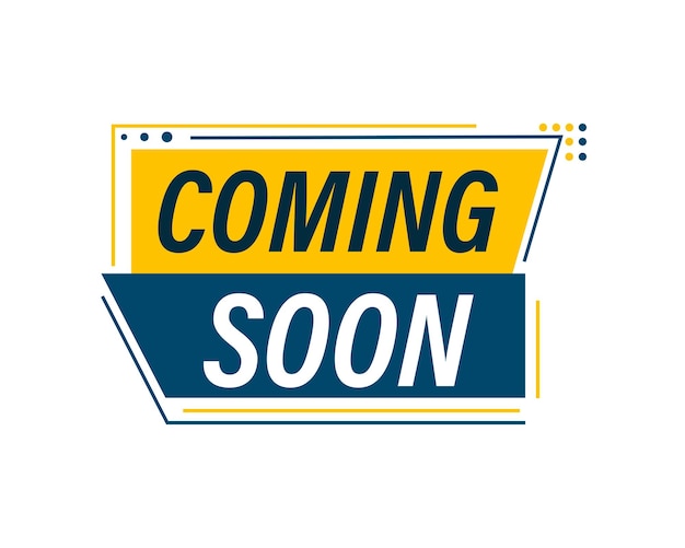 Illustrazione vettoriale del banner di Coming Soon su uno sfondo isolato