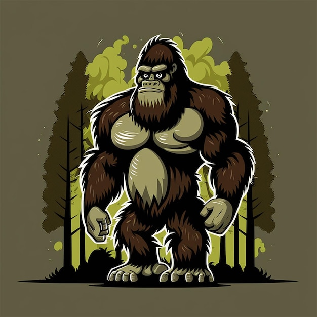 Illustrazione vettoriale del carattere completo del corpo Bigfoot