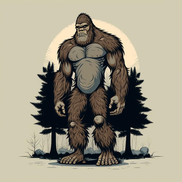 Illustrazione vettoriale del carattere completo del corpo Bigfoot