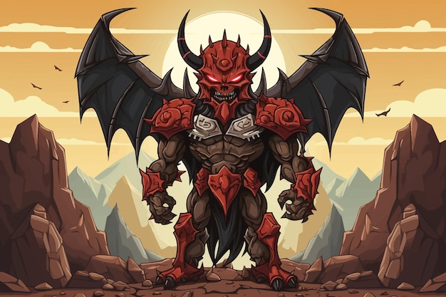 Illustrazione vettoriale del classico gioco di Diablo