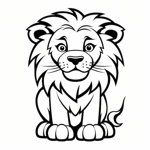 Illustrazione vettoriale del contorno del leone disegnato a mano