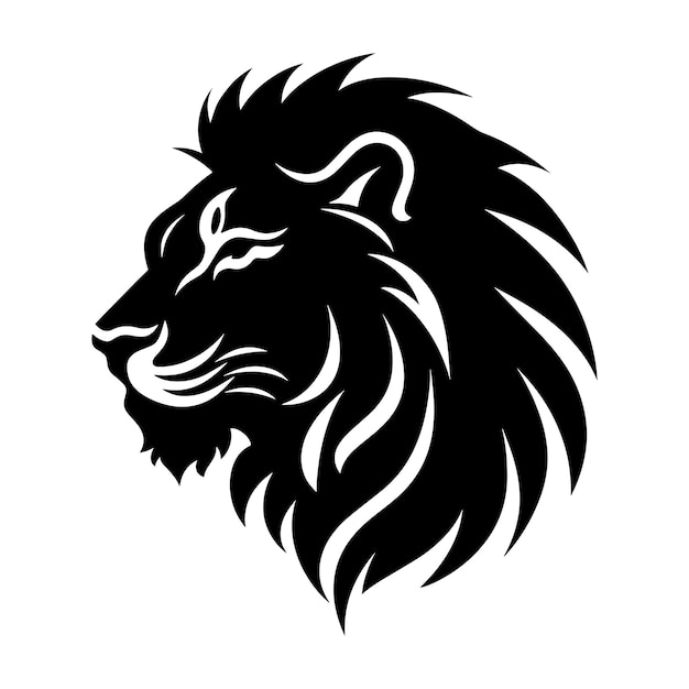 Illustrazione vettoriale del logo con una silhouette nera di un leone in stile minimalista ideale per un marchio elegante e potente