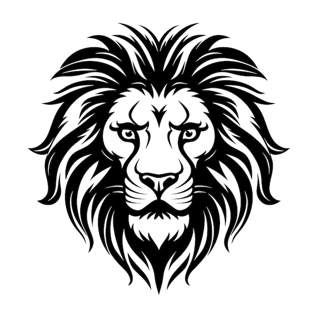 Illustrazione vettoriale del logo con una silhouette nera di un leone in stile minimalista ideale per un marchio elegante e potente