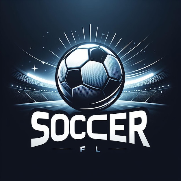 Illustrazione vettoriale del logo del pallone da calcio e dello stadio