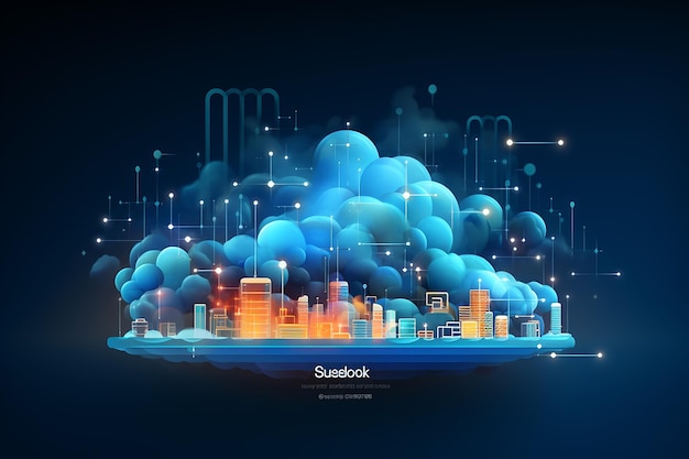 Illustrazione vettoriale del simbolo della nuvola di cloud computing 2