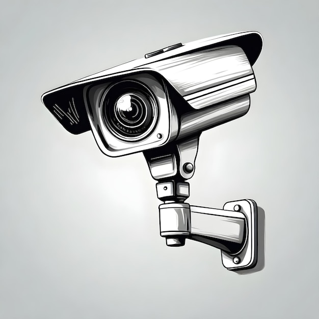 Illustrazione vettoriale dell'icona di una moderna telecamera di sorveglianza