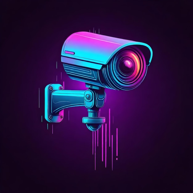 Illustrazione vettoriale dell'icona di una moderna telecamera di sorveglianza
