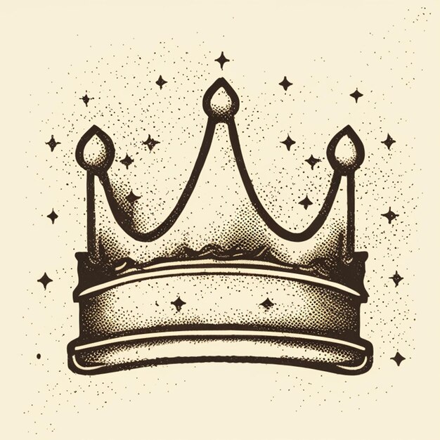Illustrazione vettoriale della corona o illustrazione vettoriale del doodle del modello della corona