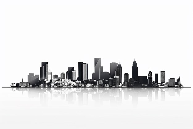 illustrazione vettoriale della silhouette del paesaggio urbano su sfondo bianco