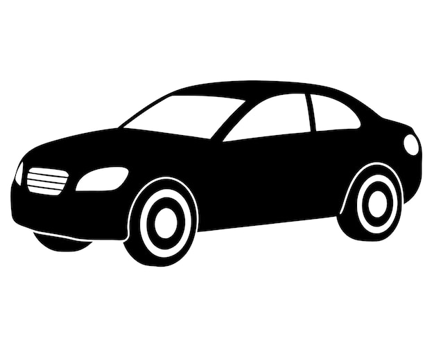 Illustrazione vettoriale della silhouette di un'auto classica isolata su uno sfondo bianco