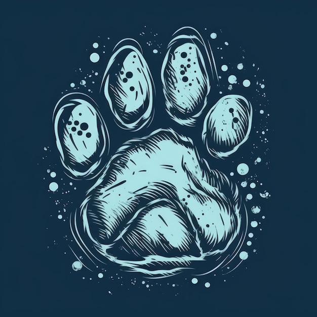 illustrazione vettoriale della zampa del cane per la maglietta disegnata in Adobe Illustrator