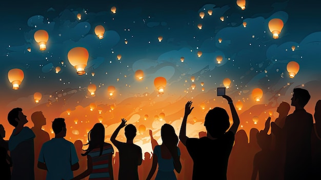 Illustrazione vettoriale delle luci di Diwali