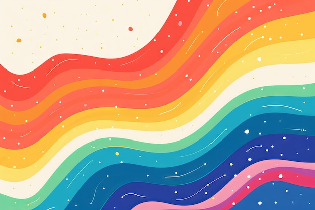 Illustrazione vettoriale delle onde dell'arcobaleno