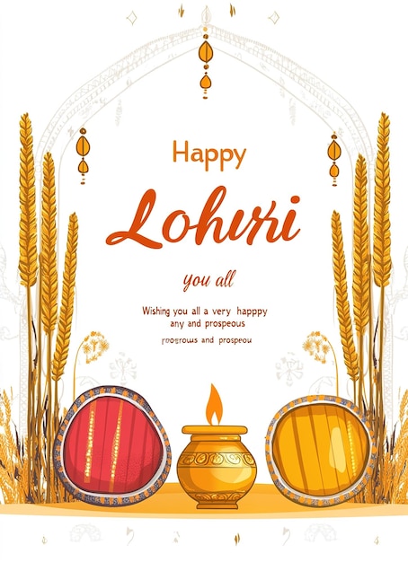 Illustrazione vettoriale dello sfondo della festa Happy Lohri per l'illustrazione del festival punjabi