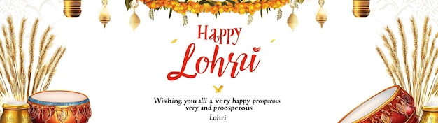 Illustrazione vettoriale dello sfondo della festa Happy Lohri per l'illustrazione del festival punjabi