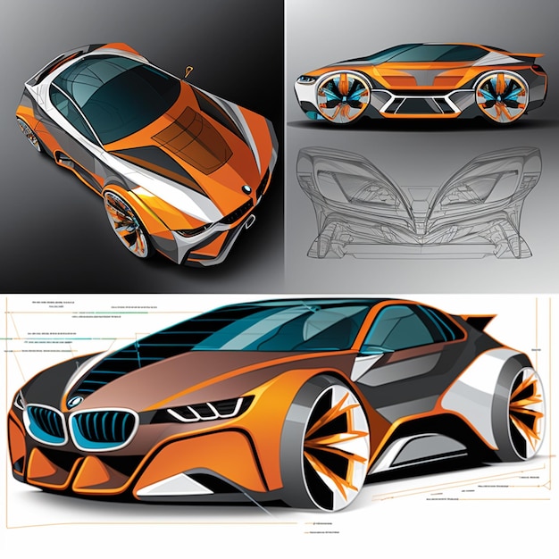 Illustrazione vettoriale di auto Accelerazione in stile Illustrazione vettoriale di auto accattivante