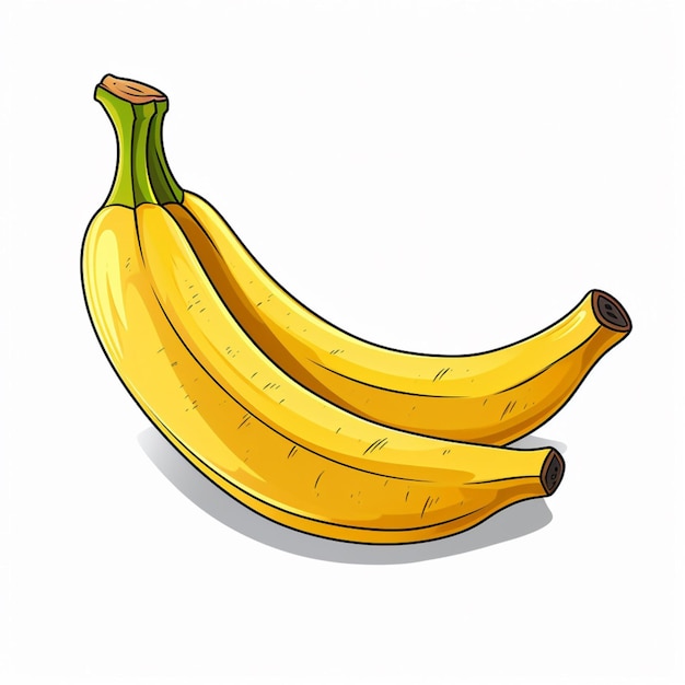 Illustrazione vettoriale di cartoni animati 2D di banana su sfondo bianco