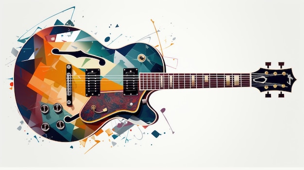 Illustrazione vettoriale di chitarra per l'arte murale moderna