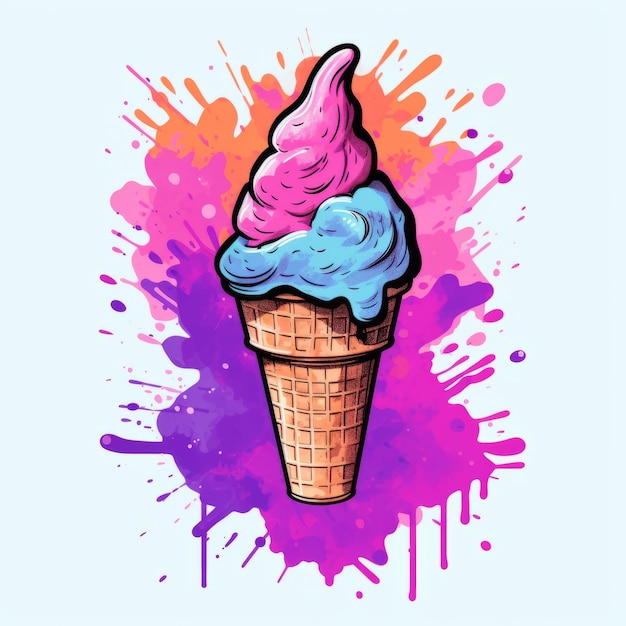 Illustrazione vettoriale di cono gelato