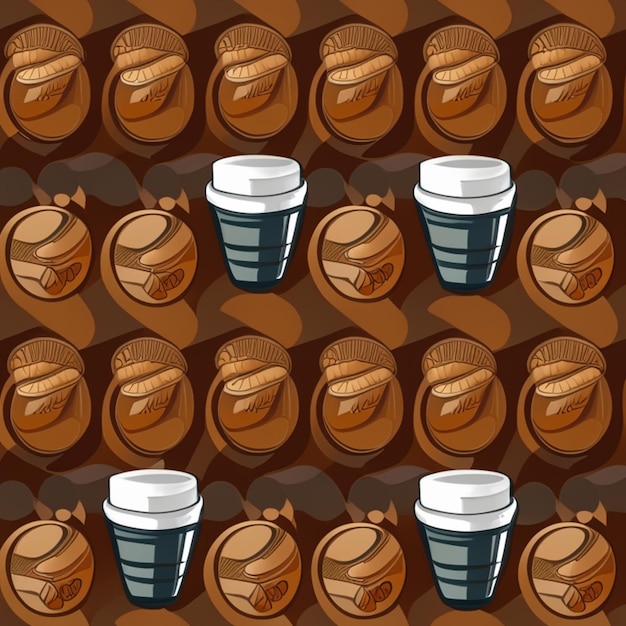 Illustrazione vettoriale di doodle di modello di chicchi di caffè