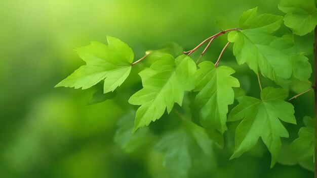 Illustrazione vettoriale di foglie verdi fresche su sfondo naturale