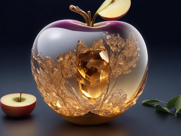 illustrazione vettoriale di mela incandescente