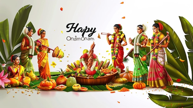 illustrazione vettoriale di onam Kerala Onam illustrazione della carta di auguri