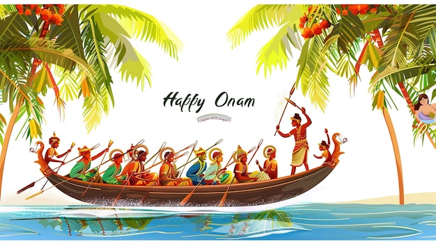 illustrazione vettoriale di onam Kerala Onam illustrazione della carta di auguri