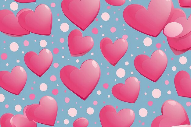 Illustrazione vettoriale di sfondo a cuore rosa con polka dots