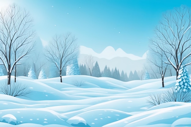 illustrazione vettoriale di sfondo paesaggio invernale con abetiillustrazione vettoriale di terre invernali