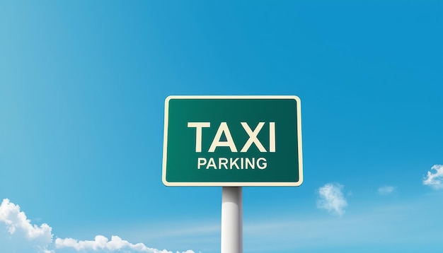 Illustrazione vettoriale di stile piatto del cartello di parcheggio dei taxi