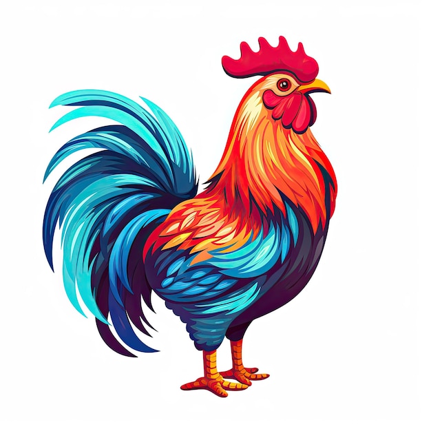 Illustrazione vettoriale di un'accogliente icona di pollo mostra un pollo affascinante e delizioso con colori vivaci e un appello amichevole