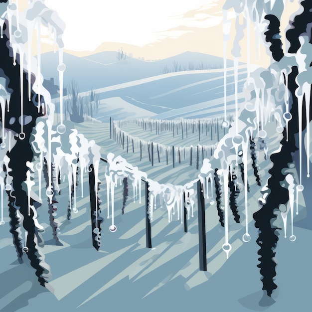 Illustrazione vettoriale di un ambiente invernale