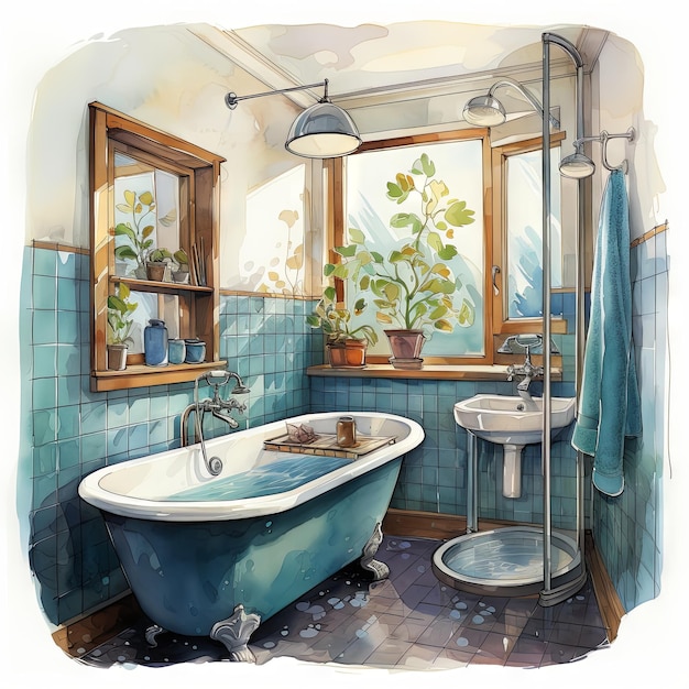 Illustrazione vettoriale di un bagno