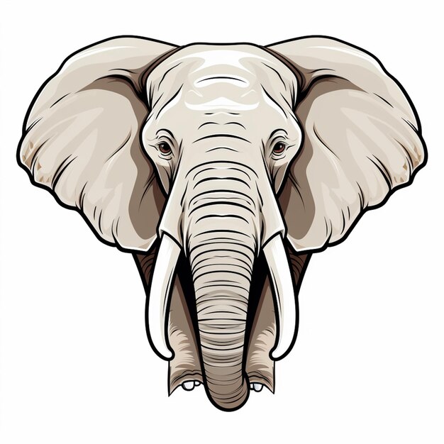 illustrazione vettoriale di un grande elefante con una zanna ai generativa
