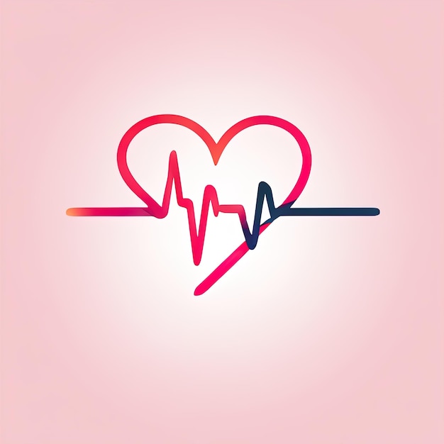 illustrazione vettoriale di un'icona del cuorea forma di cuore con logo cardiogramma