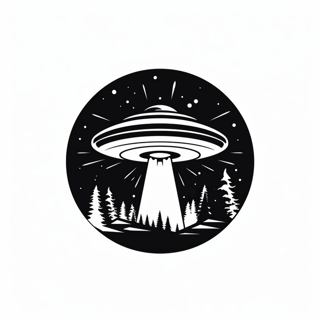 illustrazione vettoriale di un logo UFO nello stile di hig, Generative ai