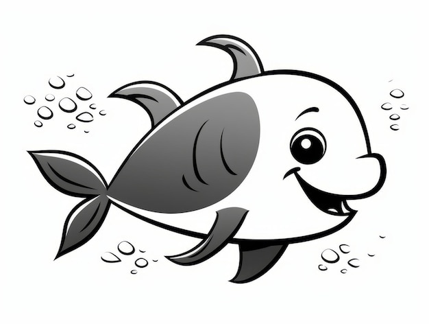 Illustrazione vettoriale di una balena simpatico cartone animato isolata su sfondo bianco