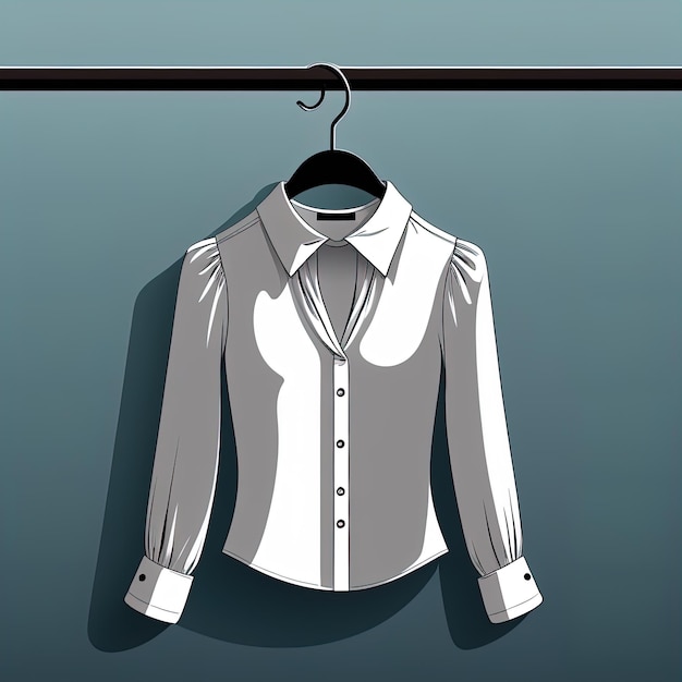 illustrazione vettoriale di una camicia bianca e una gruccia su un gancioillustrazione vettoriale di una camicia bianca e