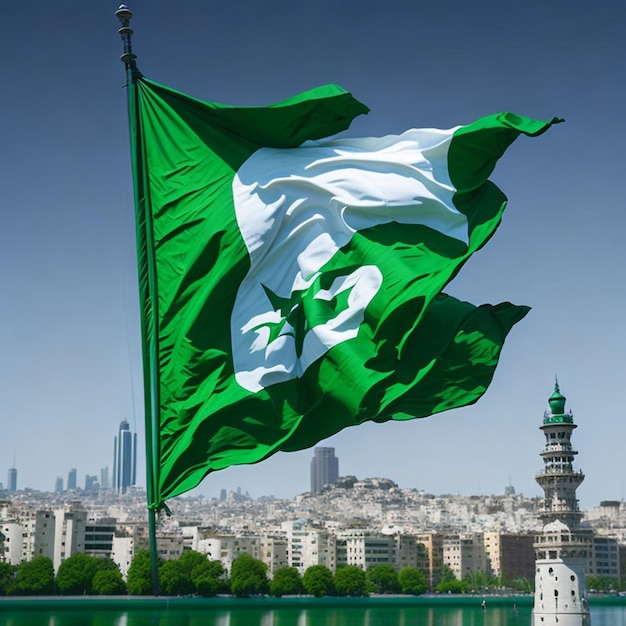 illustrazione vettoriale vacanze Il 14 agosto è il giorno dell'indipendenza del Pakistan simbolico colori verdi