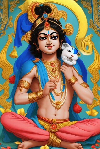 Illustrazione vettoriale vettoriale di shree krishna per janmashtami