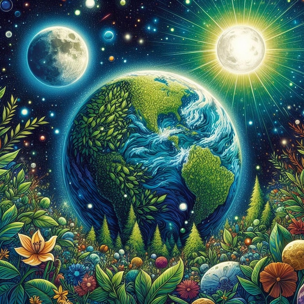 Illustrazione vivace della Giornata della Terra