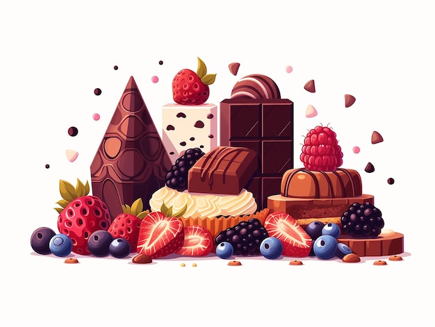 Illustrazione web design artistico decorazione di banner di cioccolato