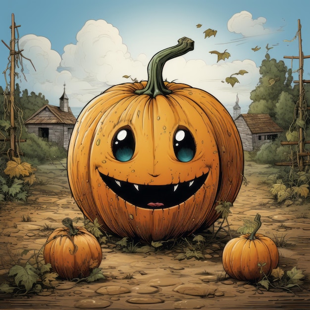 Illustrazione Zucca di Halloween art design