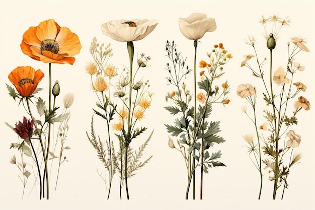 Illustrazioni botaniche chic per design alla moda